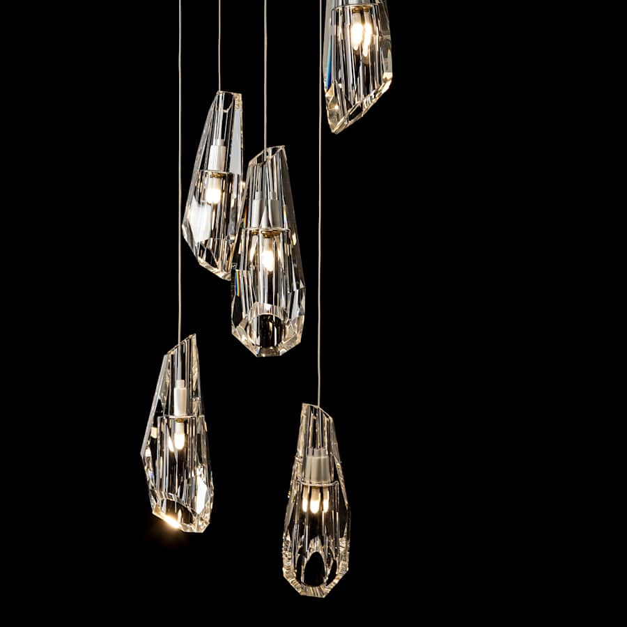 Hubbardton Forge Luma 5 Light 15" Wide Crystal Multi Light Pendant