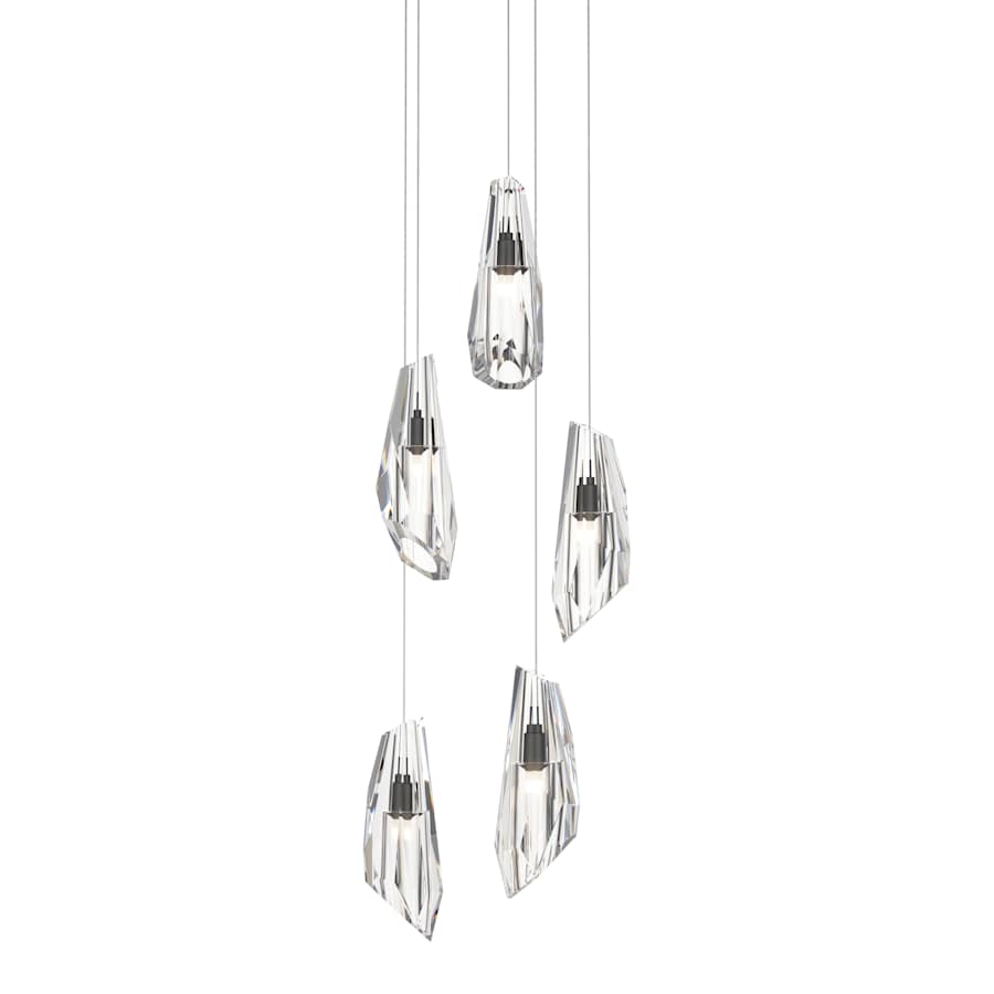 Hubbardton Forge Luma 5 Light 15" Wide Crystal Multi Light Pendant