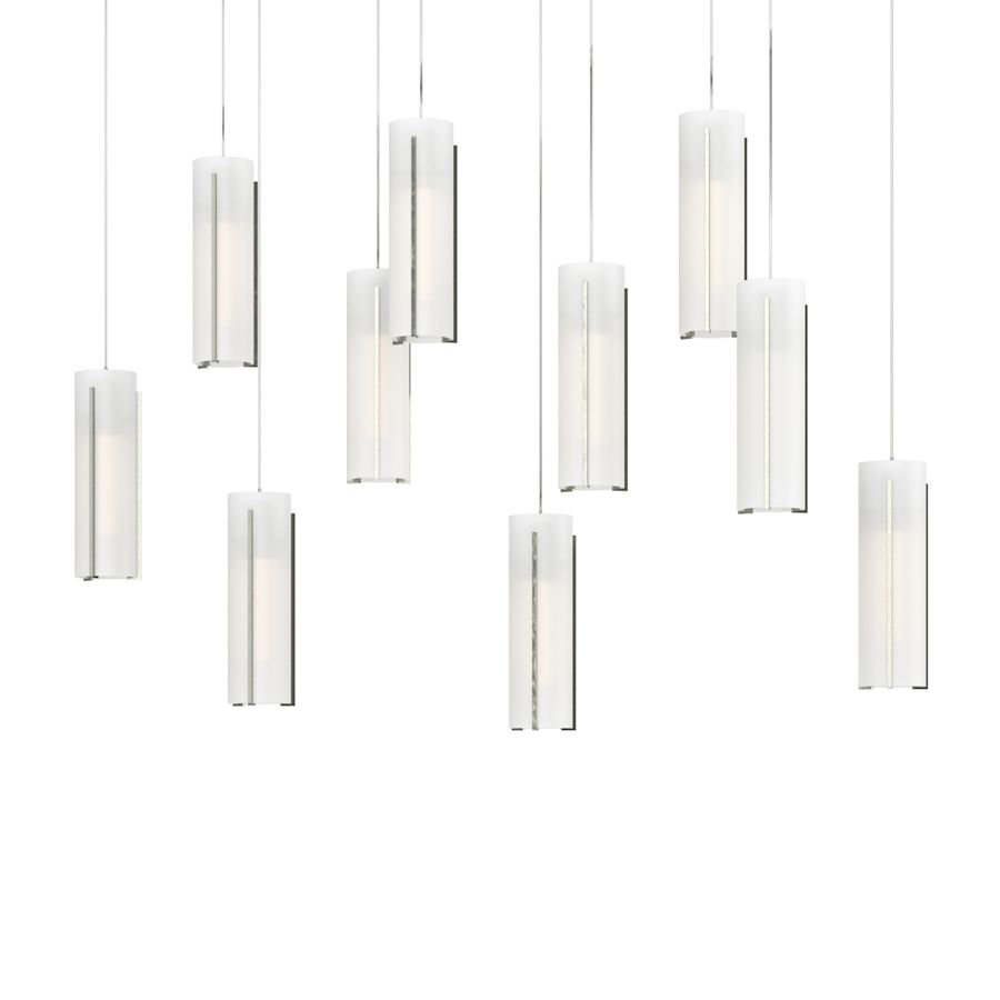 Hubbardton Forge Exos Glass 10 Light 45" Wide Suspension Linear Pendant