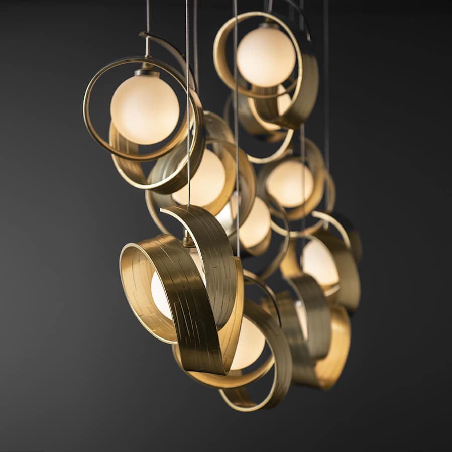 Hubbardton Forge Riza 10 Light 47" Wide Linear Pendant