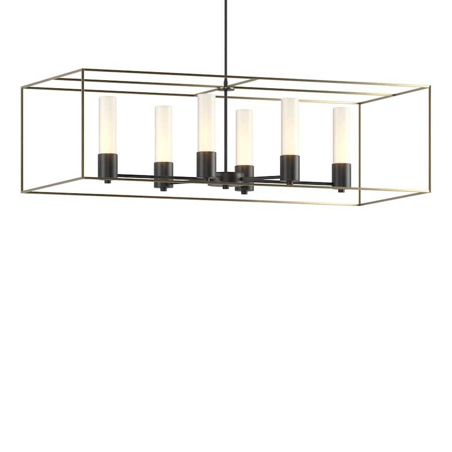 Hubbardton Forge Portico 6 Light 42" Wide Pillar Candle Linear Chandelier