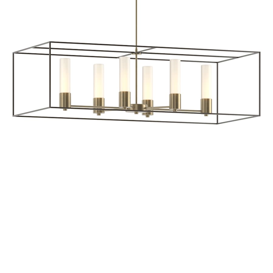 Hubbardton Forge Portico 6 Light 42" Wide Pillar Candle Linear Chandelier