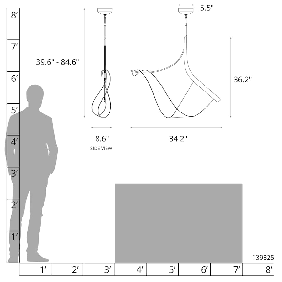 Hubbardton Forge Sling 35" Wide Pendant