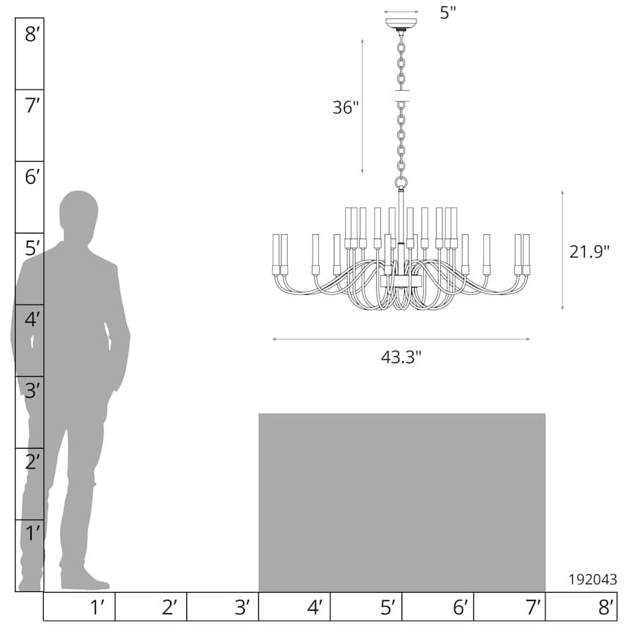 Hubbardton Forge Lisse 20 Light 44" Wide Chandelier