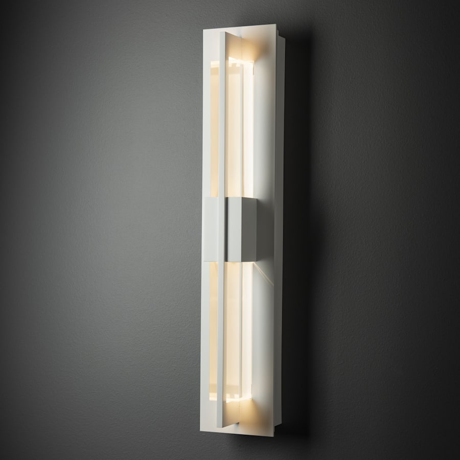 Hubbardton Forge Double Axis 2 Light 24" Tall LED Outdoor Wall Sconce with Customizable Glass Shade
