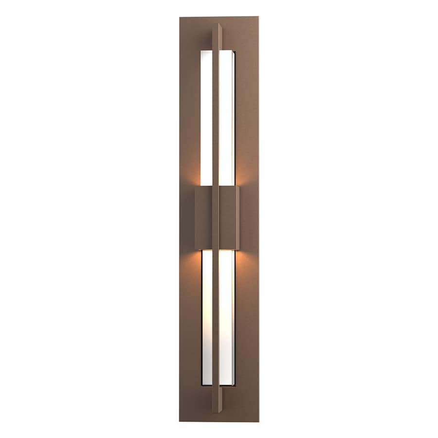 Hubbardton Forge Double Axis 2 Light 24" Tall LED Outdoor Wall Sconce with Customizable Glass Shade