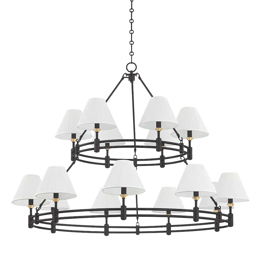Hudson Valley Lighting Howard 15 Light 50" Wide Chandelier with Silk Shades