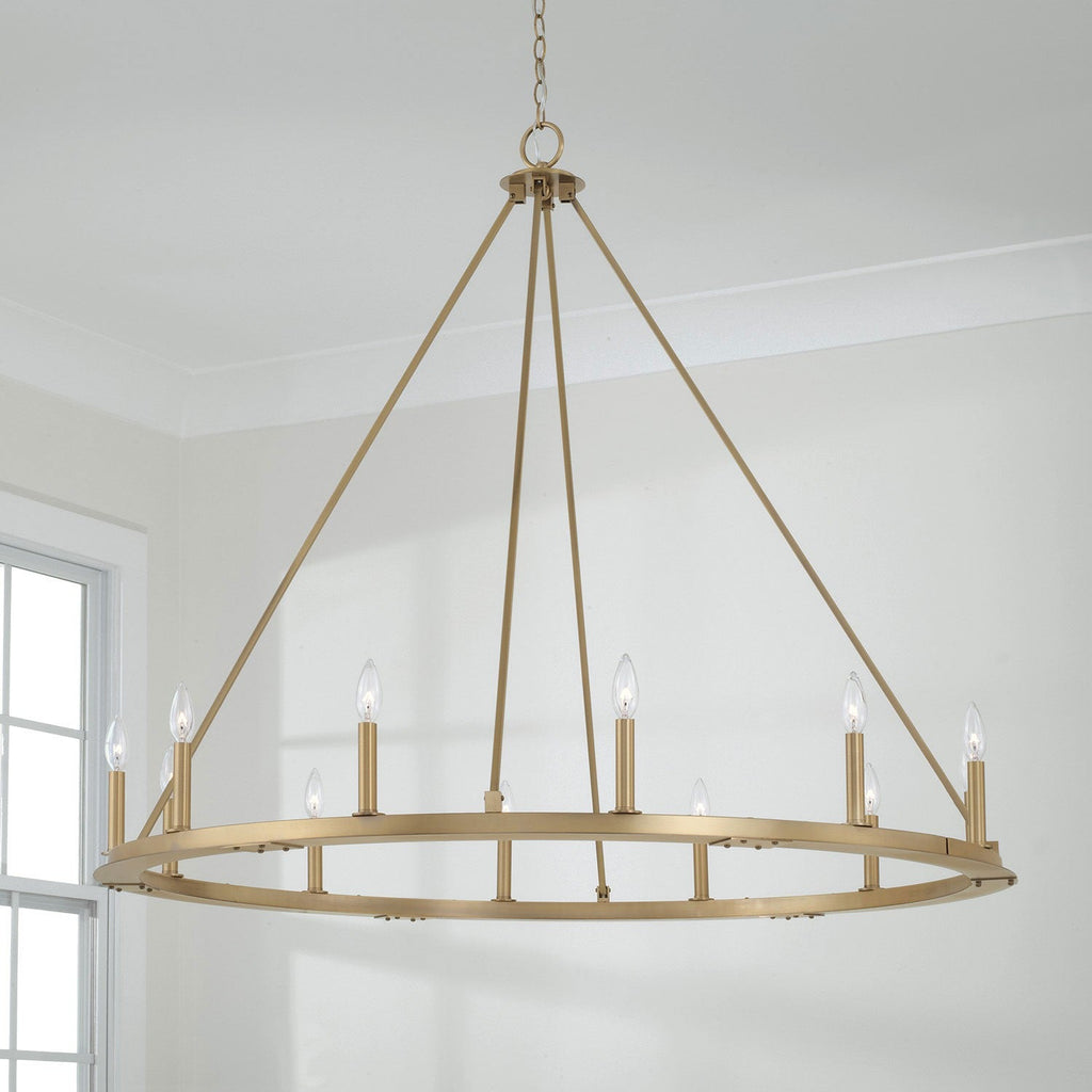 Industrial Iron Eight Light Chandelier