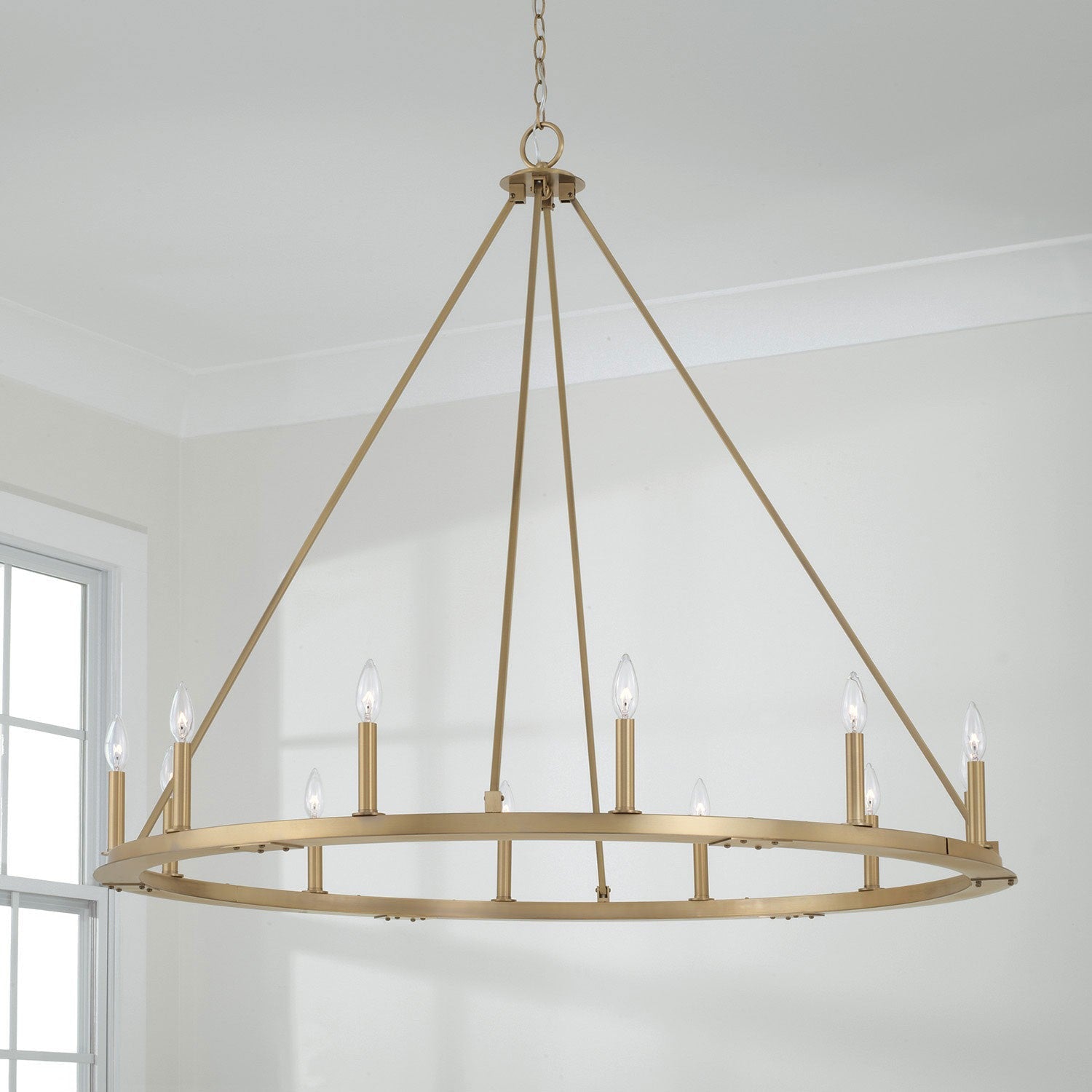Industrial Iron Eight Light Chandelier