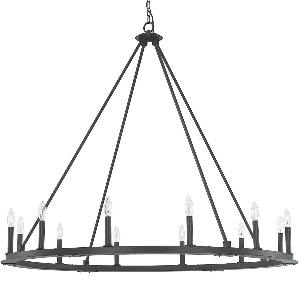 Industrial Iron Eight Light Chandelier