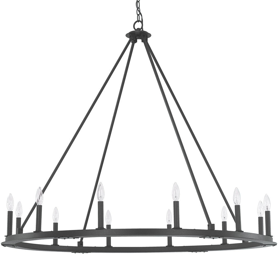 Industrial Iron Eight Light Chandelier