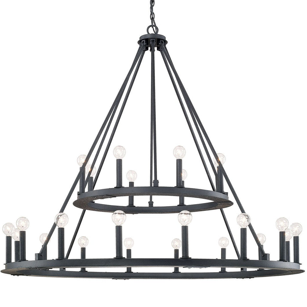 Industrial Iron Eight Light Chandelier