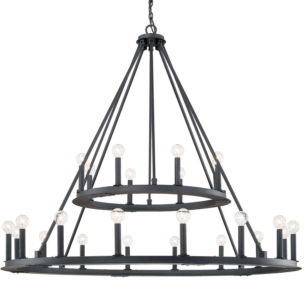 Industrial Iron Eight Light Chandelier