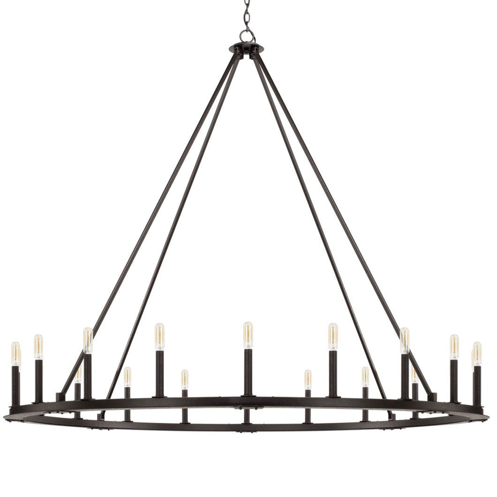 Industrial Iron Eight Light Chandelier