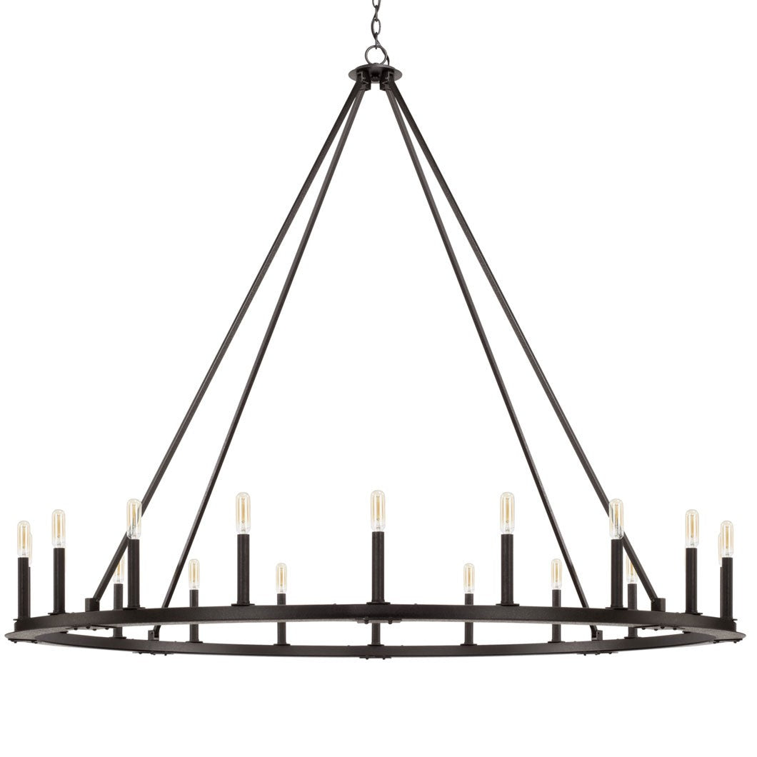Industrial Iron Eight Light Chandelier