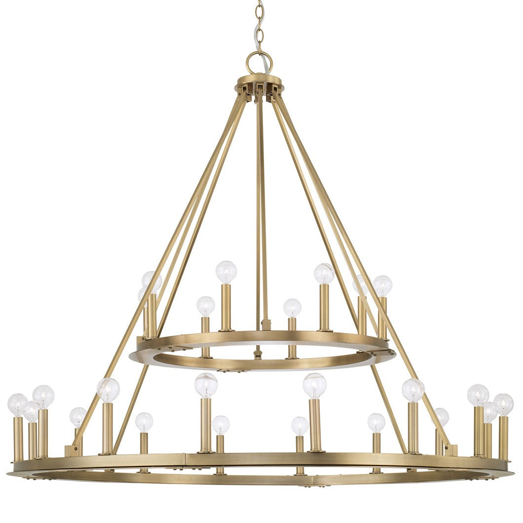 Industrial Iron Eight Light Chandelier