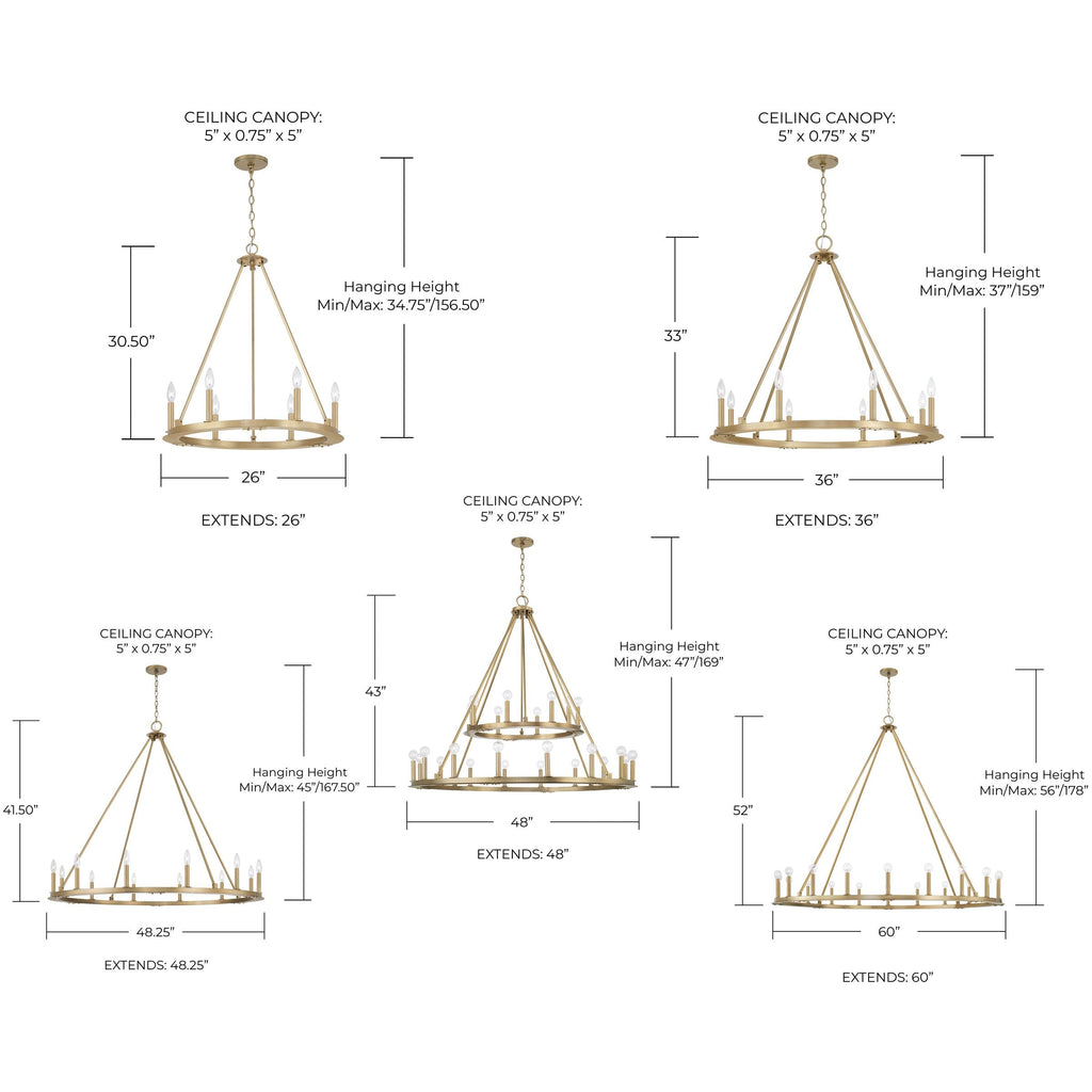Industrial Iron Eight Light Chandelier