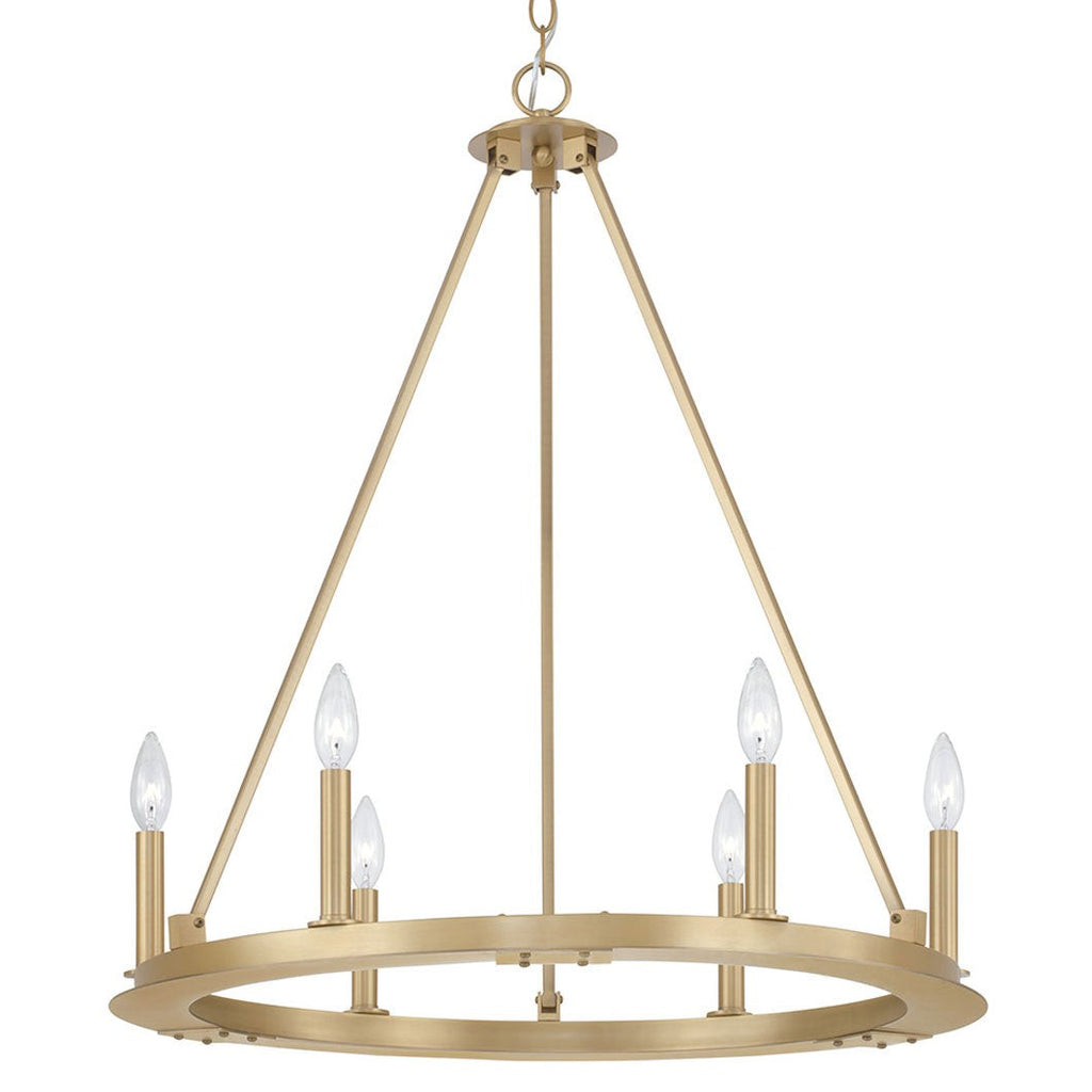 Industrial Iron Eight Light Chandelier