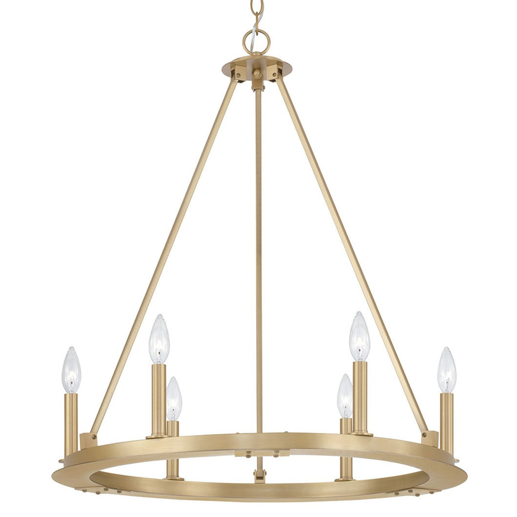 Industrial Iron Eight Light Chandelier