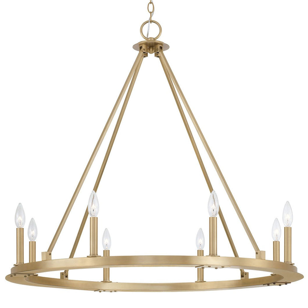 Industrial Iron Eight Light Chandelier