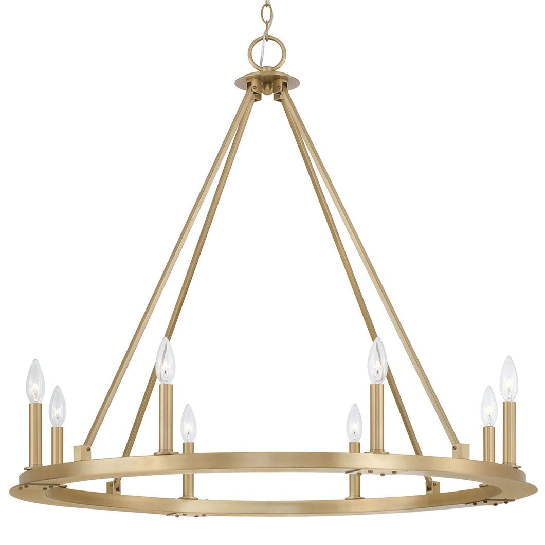 Industrial Iron Eight Light Chandelier