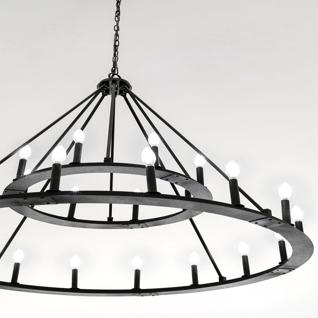 Industrial Iron Eight Light Chandelier