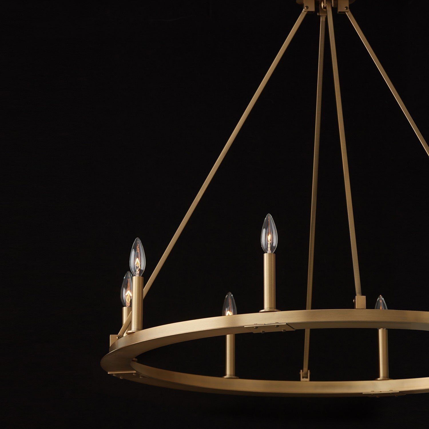 Industrial Iron Eight Light Chandelier