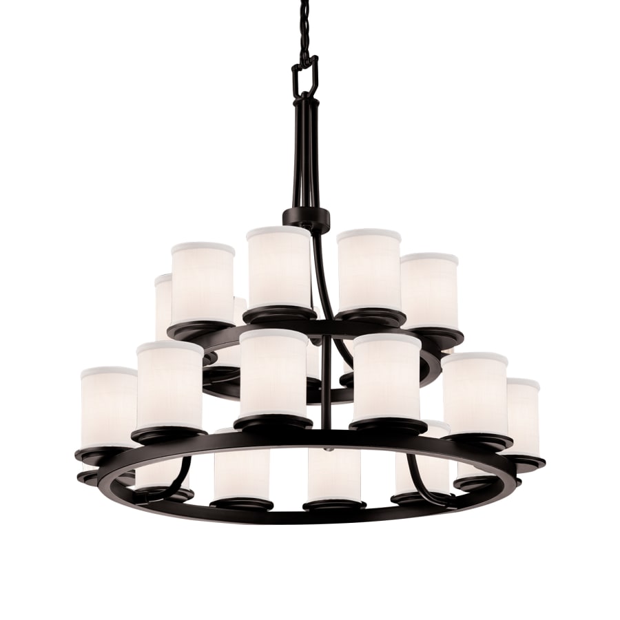 Justice Design Group Textile 33" Dakota 21 Light Shaded Chandelier