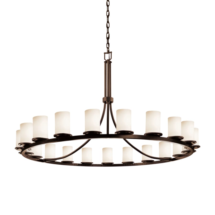 Justice Design Group Fusion 21 Light 60" Wide Pillar Candle Style Chandelier with Opal Glass Shades