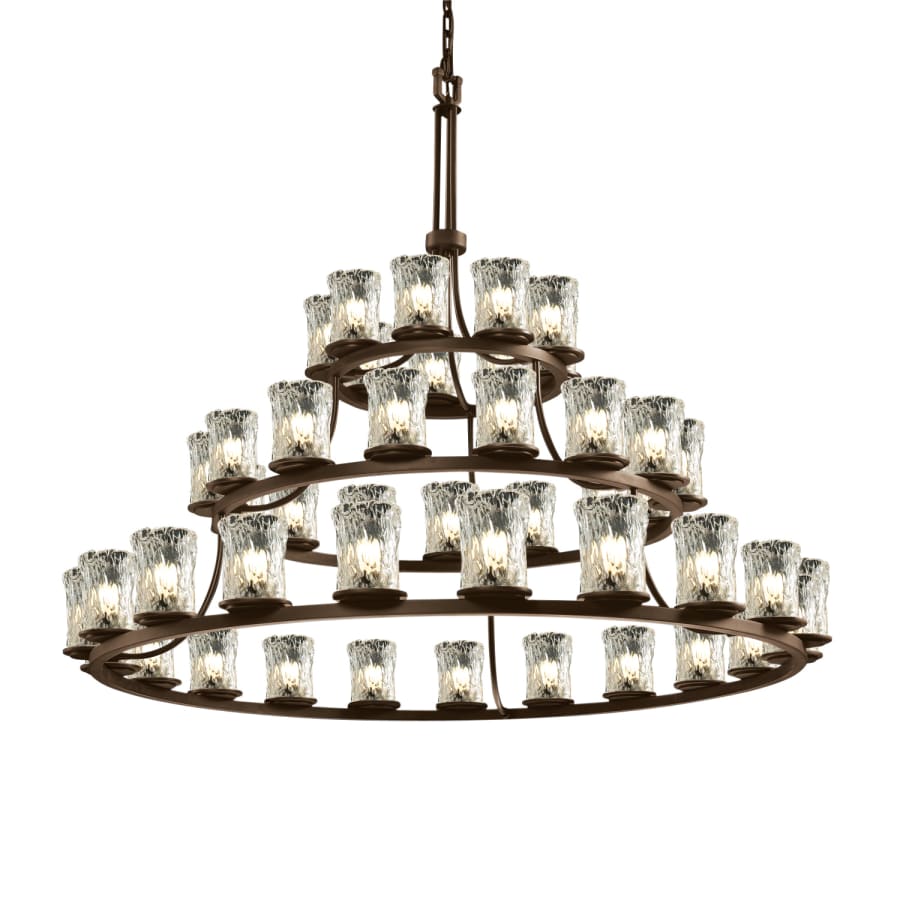 Justice Design Group Veneto Luce 45 Light 60" Wide Chandelier with Clear Textured Glass Shades