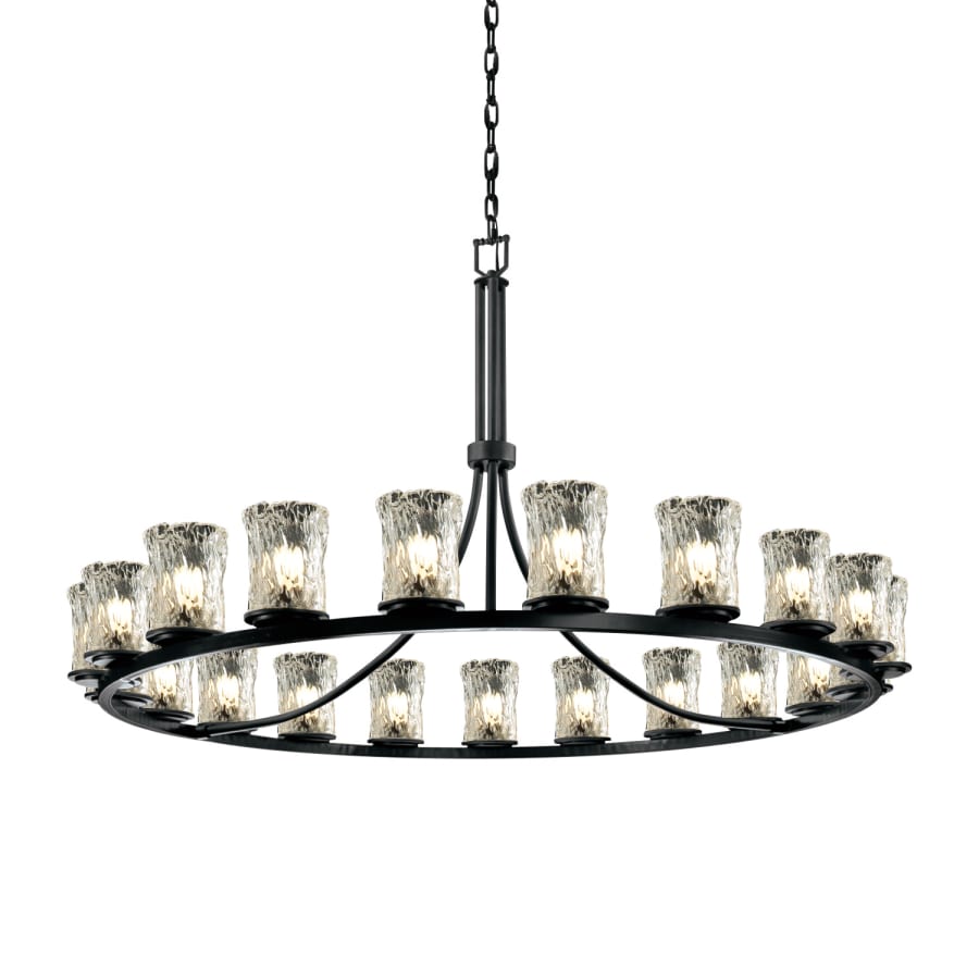 Justice Design Group Veneto Luce 21 Light 60" Wide Chandelier with Clear Textured Glass Shades