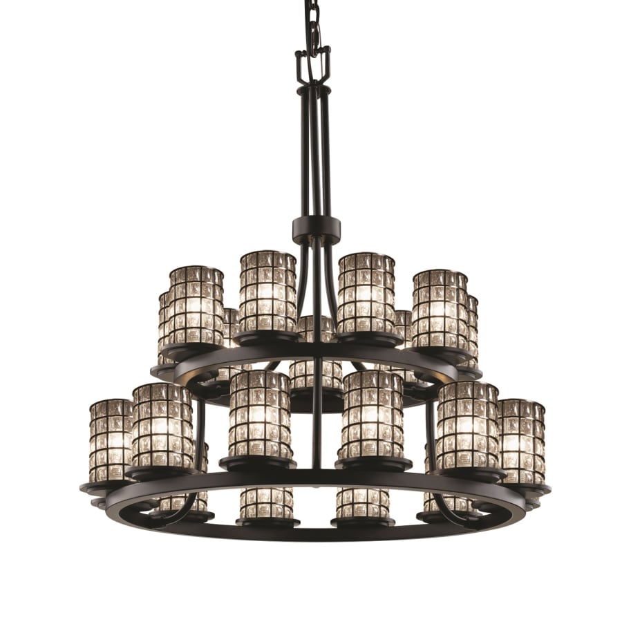 Justice Design Group Wire Glass 33" Wide Ring Chandelier