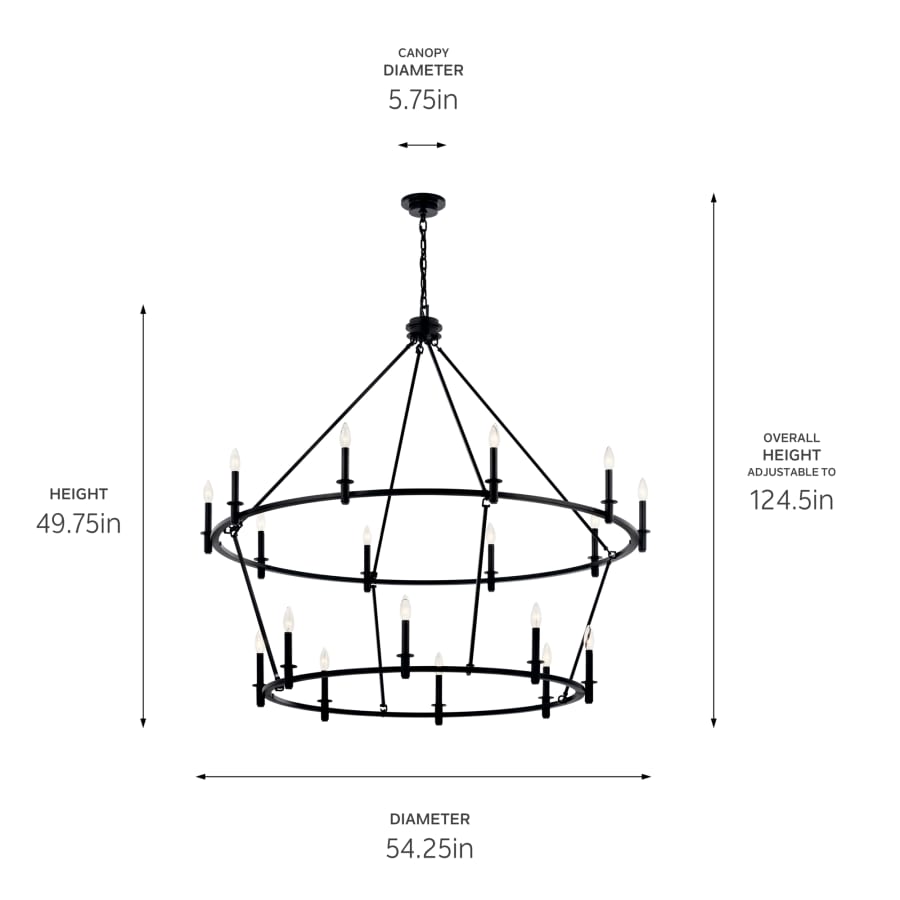 Kichler Carrick 18 Light 55" Wide Taper Candle Ring Chandelier