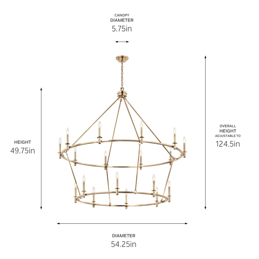Kichler Carrick 18 Light 55" Wide Taper Candle Ring Chandelier