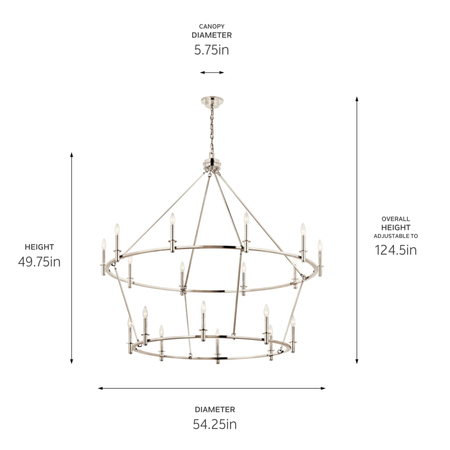 Kichler Carrick 18 Light 55" Wide Taper Candle Ring Chandelier