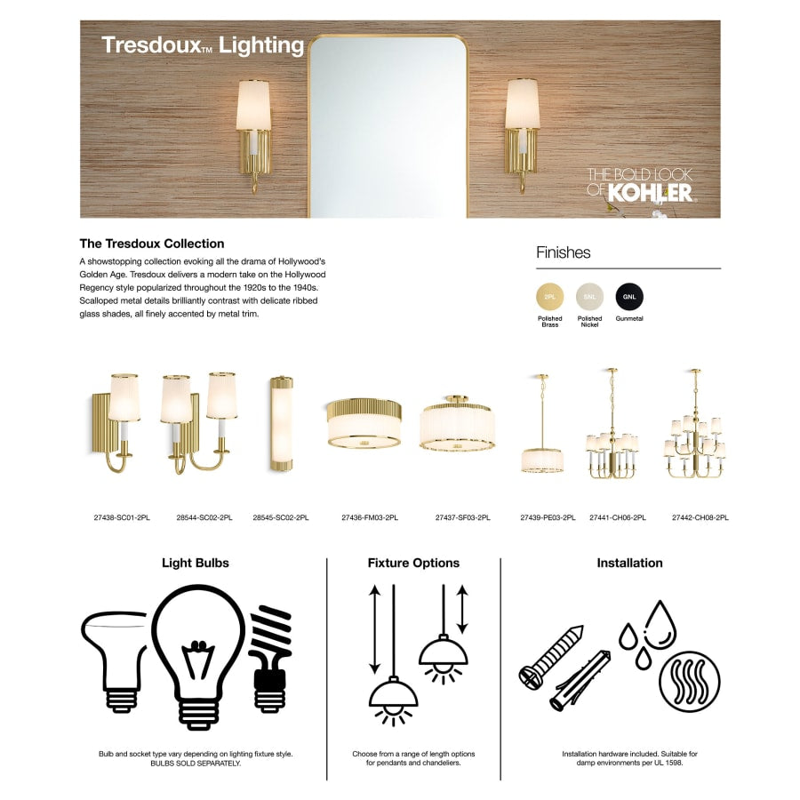 Kohler Lighting Tresdoux 8 Light 24" Wide Chandelier