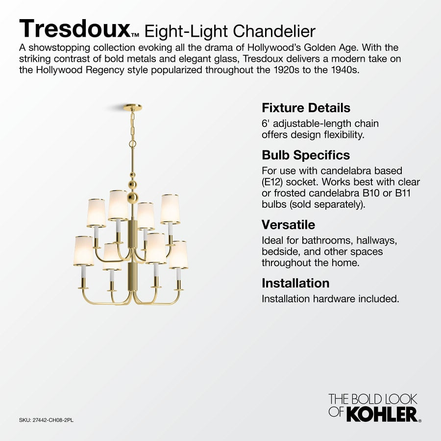Kohler Lighting Tresdoux 8 Light 24" Wide Chandelier
