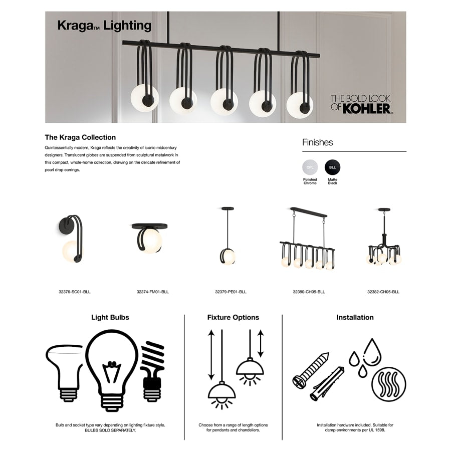 Kohler Lighting Kraga 5 Light 23" Wide Chandelier