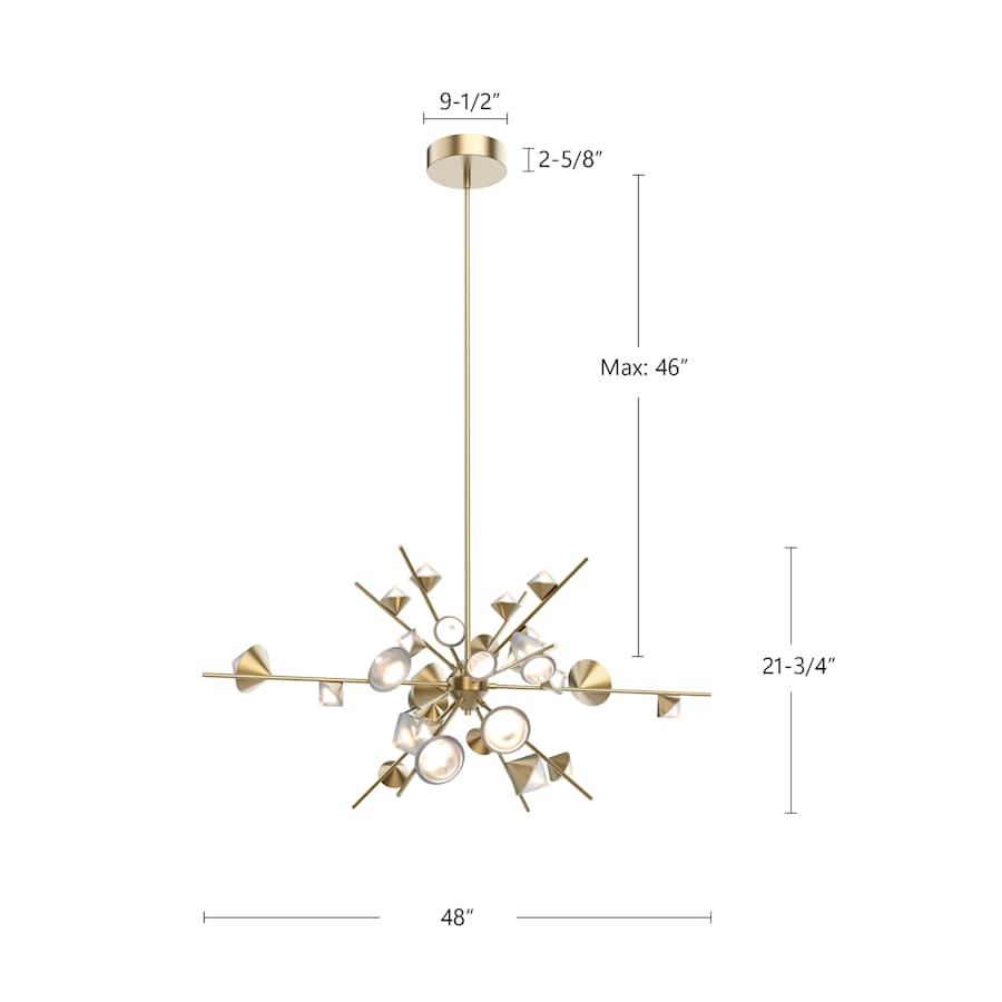 Kuzco Lighting Geode 48" Wide LED Abstract Sputnik Chandelier