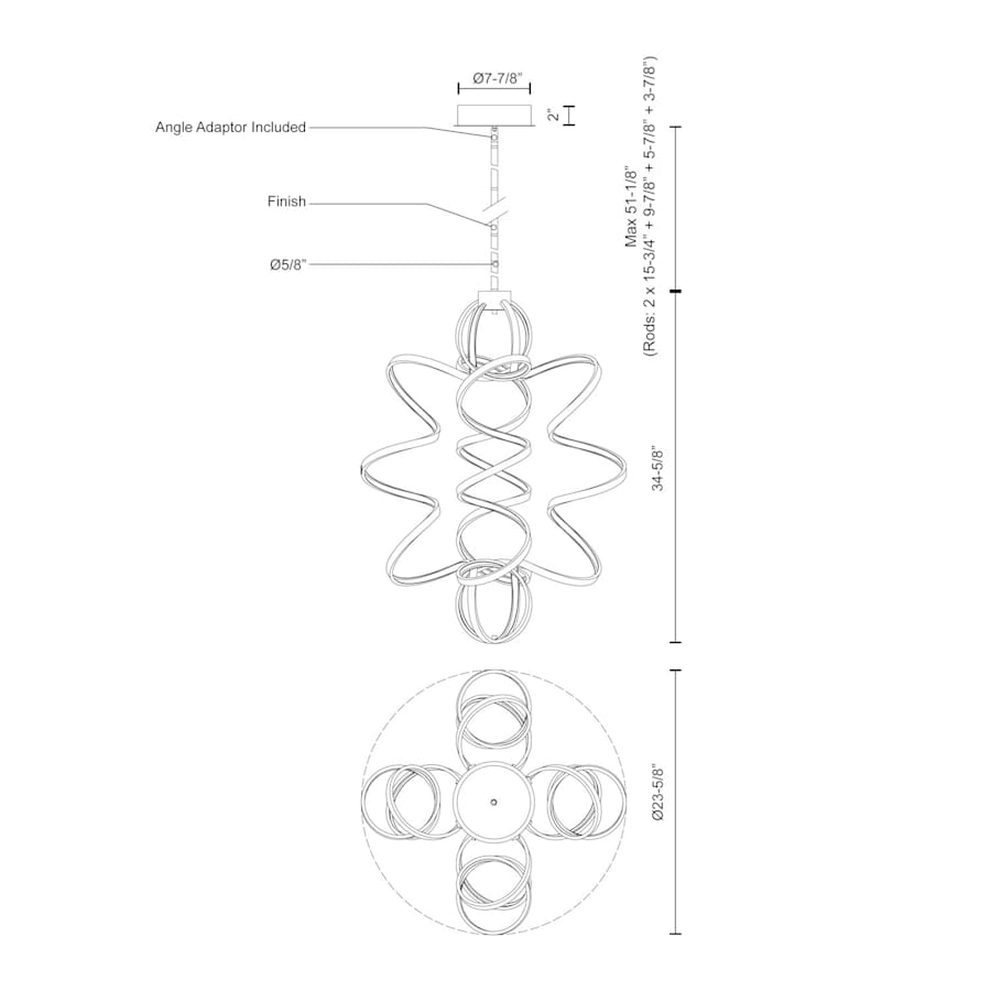 Kuzco Lighting Synergy 35" Tall LED Abstract Chandelier