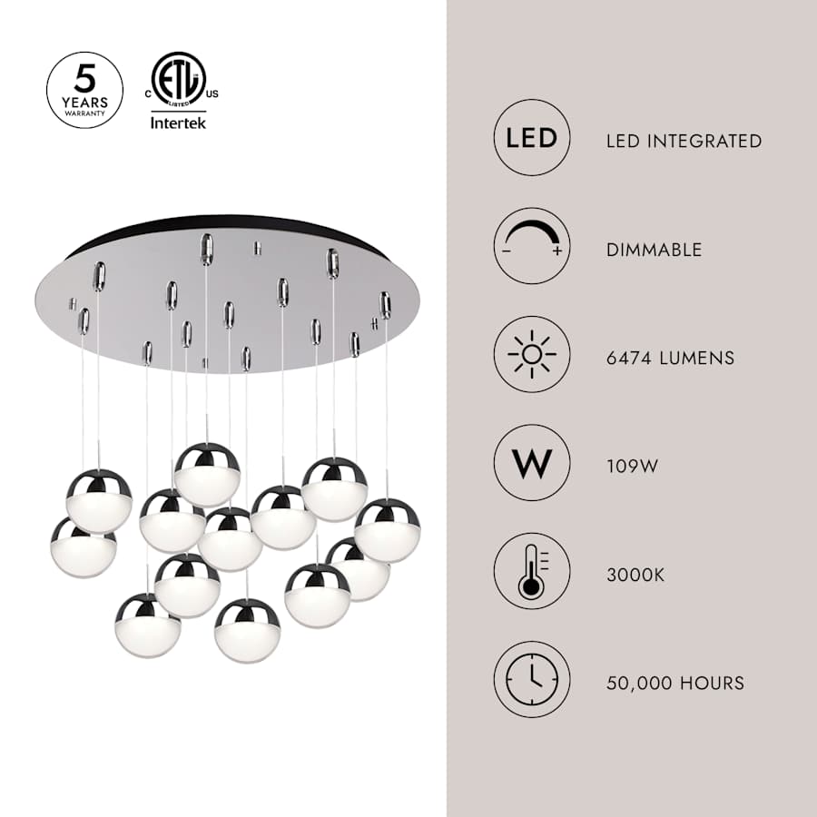 Kuzco Lighting Pluto 24" Wide Globe Chandelier
