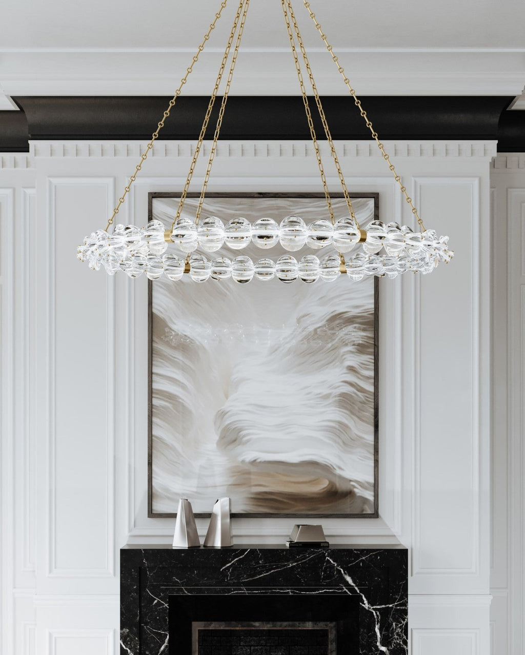 Lindale Brass Glass Statement Chandelier