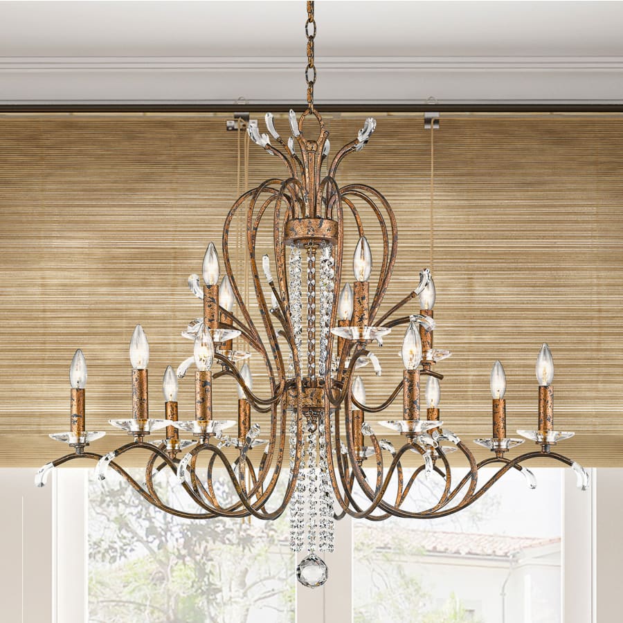 Livex Lighting Serafina 15 Light 2 Tier Crystal Candle Style Chandelier