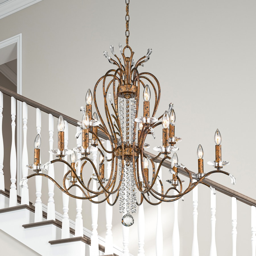 Livex Lighting Serafina 15 Light 2 Tier Crystal Candle Style Chandelier