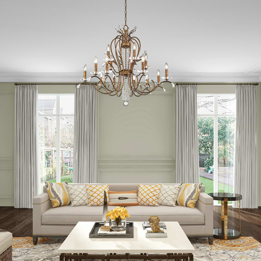 Livex Lighting Serafina 15 Light 2 Tier Crystal Candle Style Chandelier