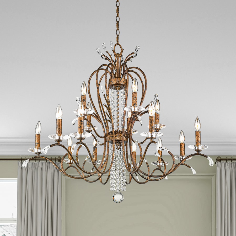 Livex Lighting Serafina 15 Light 2 Tier Crystal Candle Style Chandelier