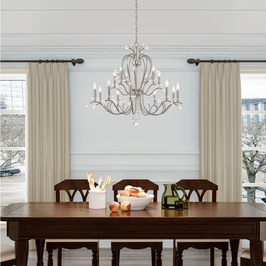 Livex Lighting Serafina 15 Light 2 Tier Crystal Candle Style Chandelier
