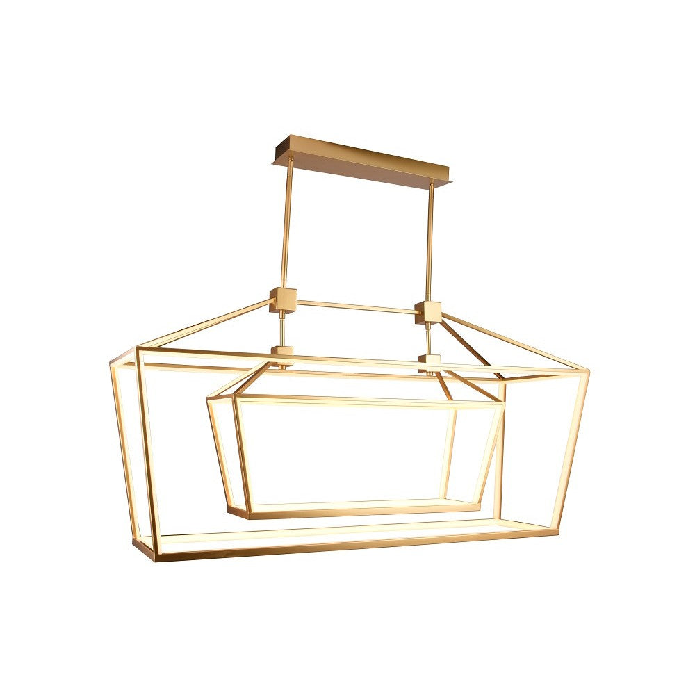 Luxe Linear Gold LED Suspension Chandelier