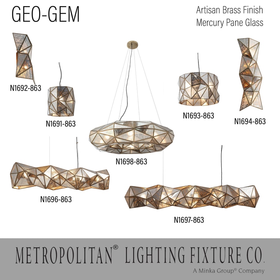 Metropolitan Geo-Gem 8 Light 36" Wide Ring Chandelier