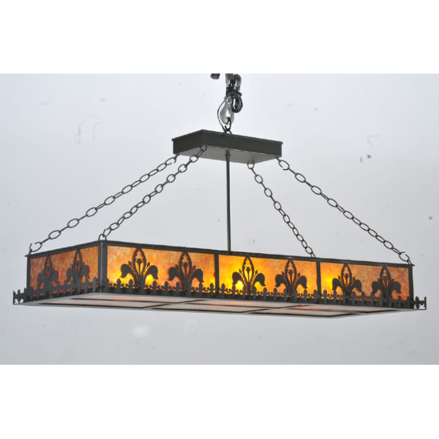 Meyda Tiffany Fleur-de-lis 6 Light 48" Wide Suspension Linear Pendant